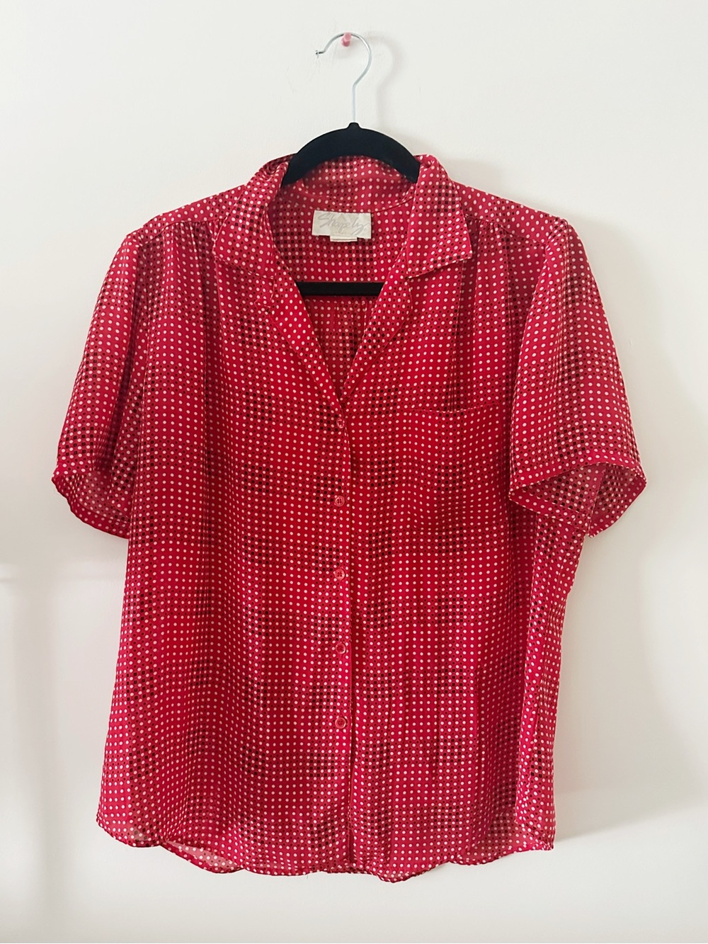 Vintage Shapely Red Blouse
